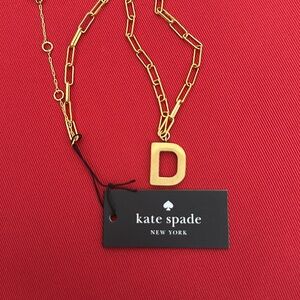 New (NWT) Kate Spade gold Initial D necklace. Adjustable chain - 8.5 to 10 inch.